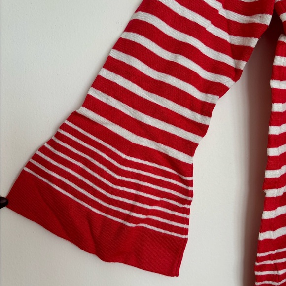 Jones New York Red and White Striped Long Sleeve Sweater - Picture 2 of 3